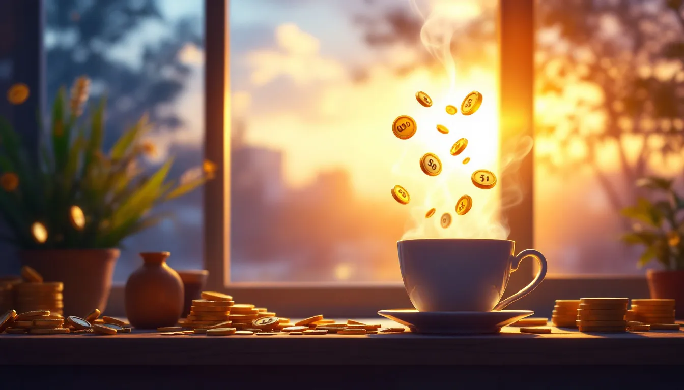 Illustration of a US Powerball lottery win.