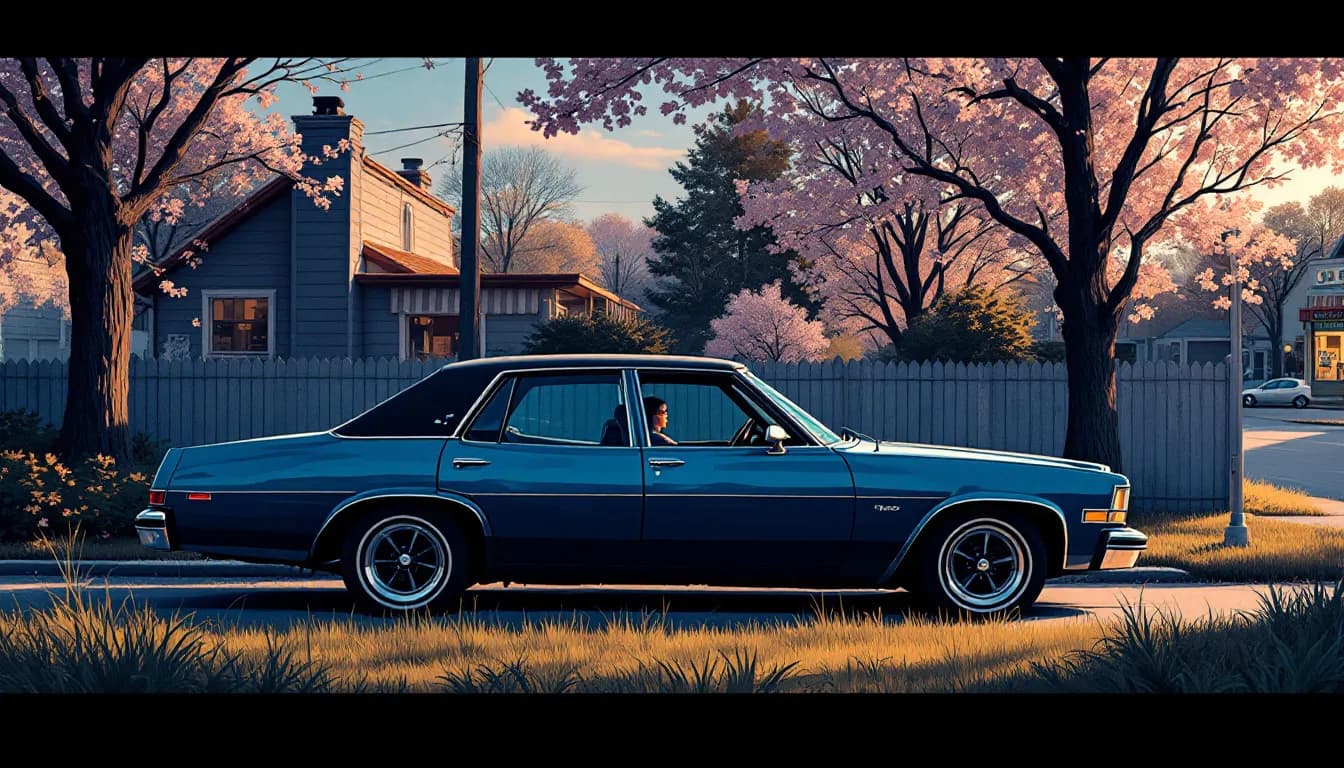 A quiet suburban morning scene in soft golden sunrise light, evoking an unclaimed prize waiting to be discovered.