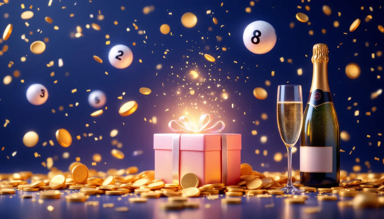 Illustration of a US Powerball lottery win.